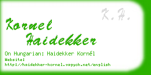 kornel haidekker business card