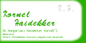 kornel haidekker business card